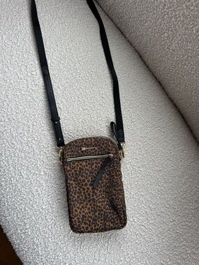 Stella & Dot Leopard Print Crossbody in Brown and Black